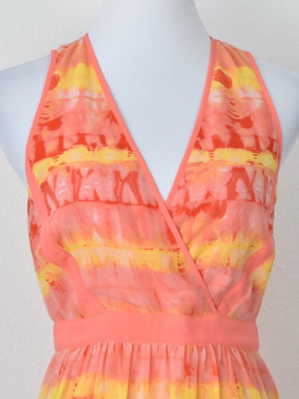 Calvin Klein Chiffon Tie Dye Stripe Maxi Dress - 6 - Picture 2 of 10